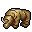 tarnished rhino figurine